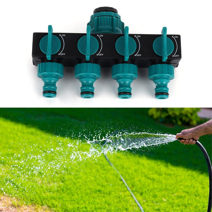 Universal 4-Way Garden Hose Splitter – Adjustable Faucet Distributor for Efficient Irrigation
