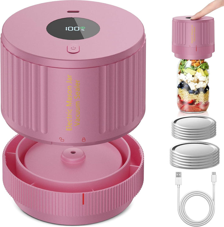 Vacuum Sealer for Mason Jars – Electric Freshness Preservation Set