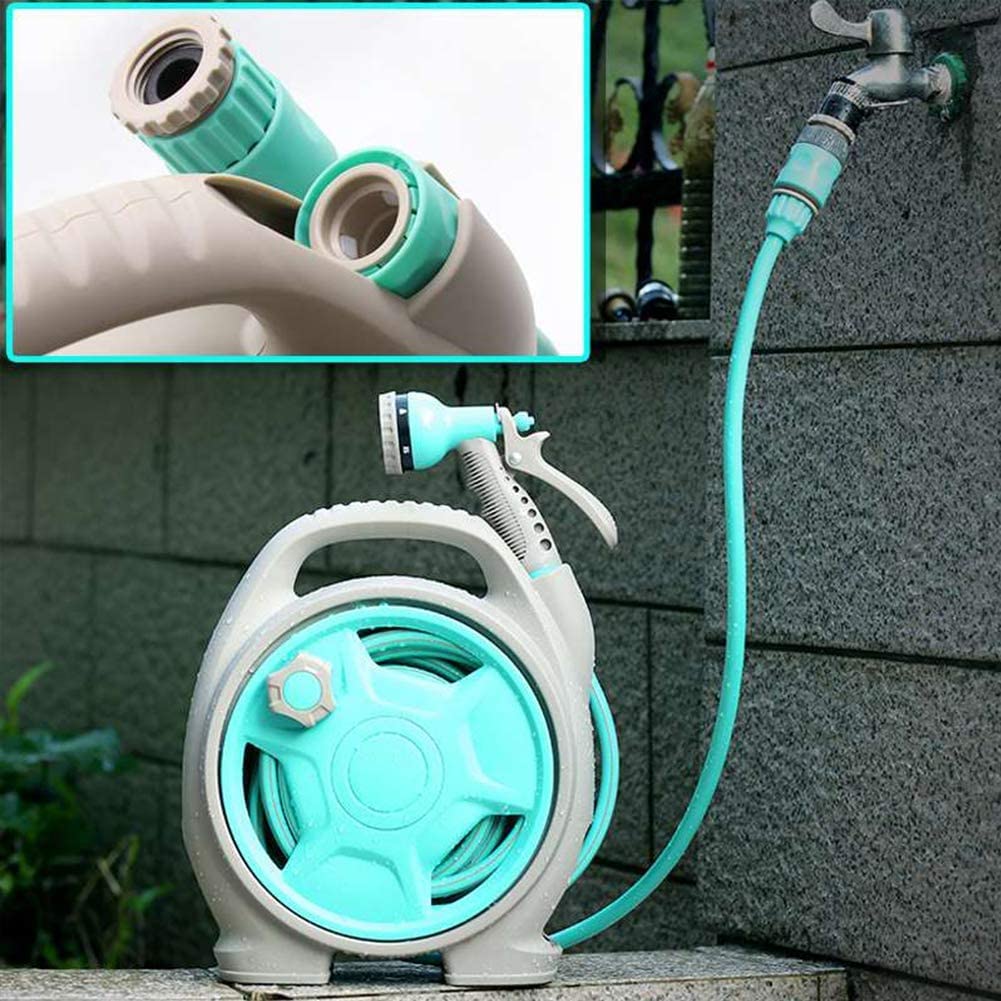Compact Hose Reel with Spray Nozzle – Practical Garden Hose Cart for Easy Watering