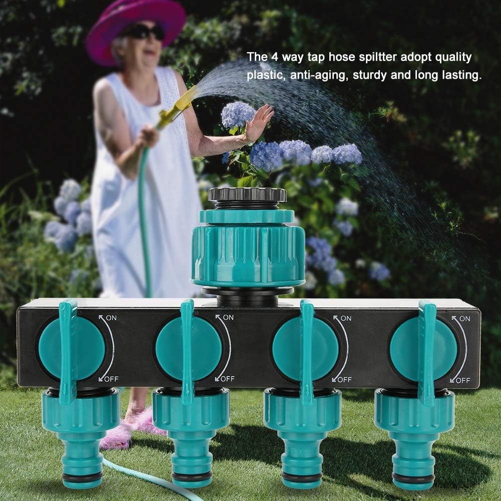 Universal 4-Way Garden Hose Splitter – Adjustable Faucet Distributor for Efficient Irrigation