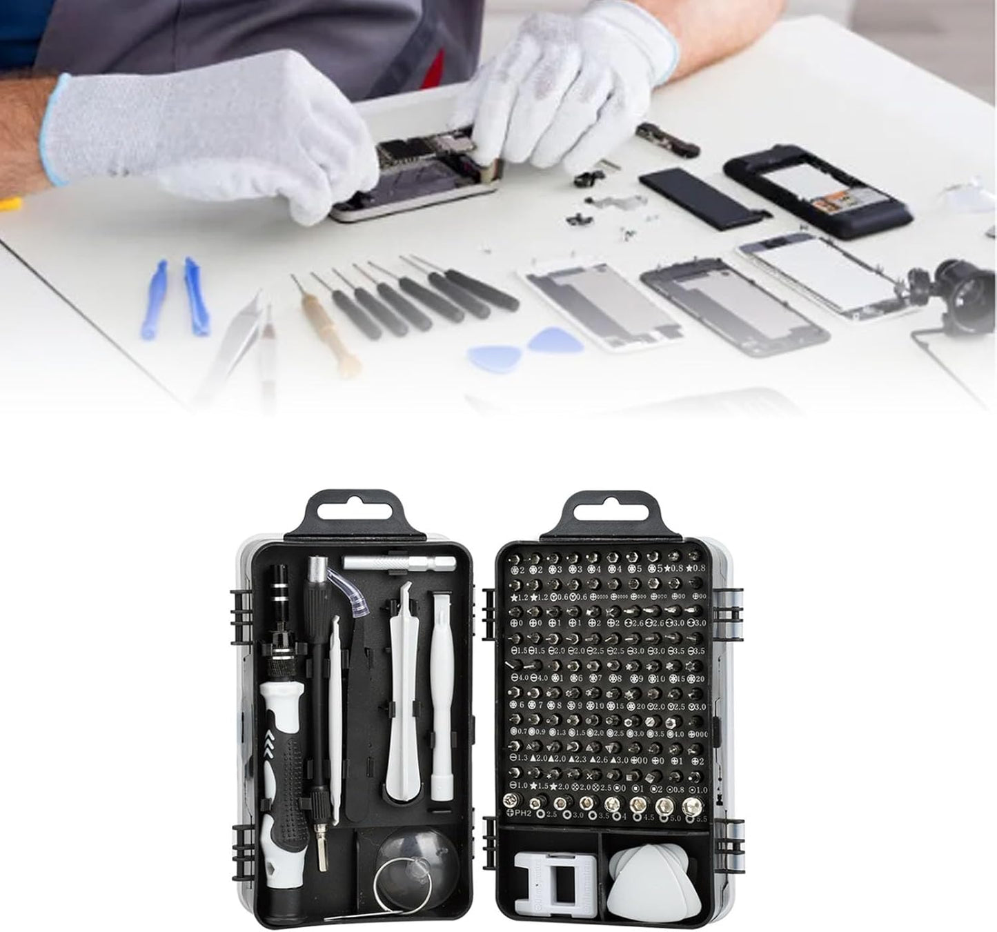 Professional 115-in-1 Tool Kit for Smartphone, Laptop, and PC Repairs