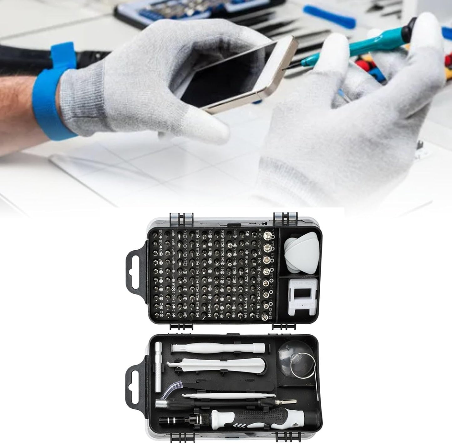 Professional 115-in-1 Tool Kit for Smartphone, Laptop, and PC Repairs