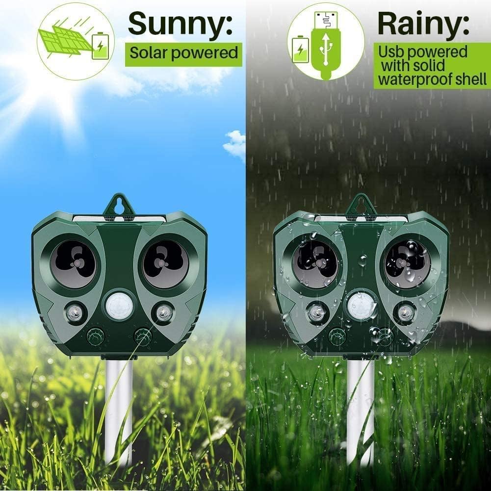 Solar Ultrasonic Animal Repeller – Effective Pest Deterrent for Gardens and Outdoor Areas