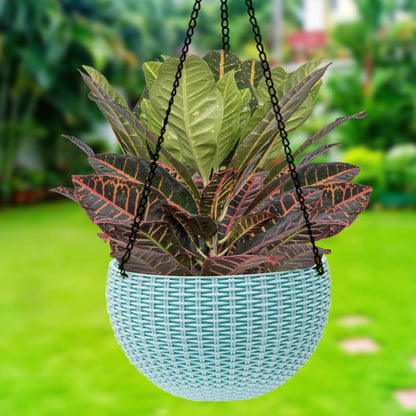 Braided Hanging Basket for Plants with Chain – Perfect for Balcony and Garden