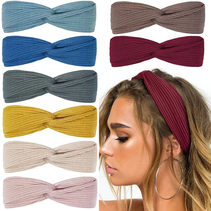 Ribbed Boho Headband with Twist Knot – Stylish & Comfortable