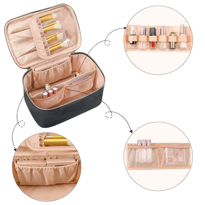Practical Makeup Organizer for Travel – With Compartments and Dividers for Perfect Organization