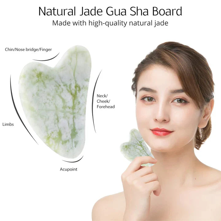 Sofortiges Glühen Gua Sha & Jade Roller Set – für Strahlende Haut und Entspannung