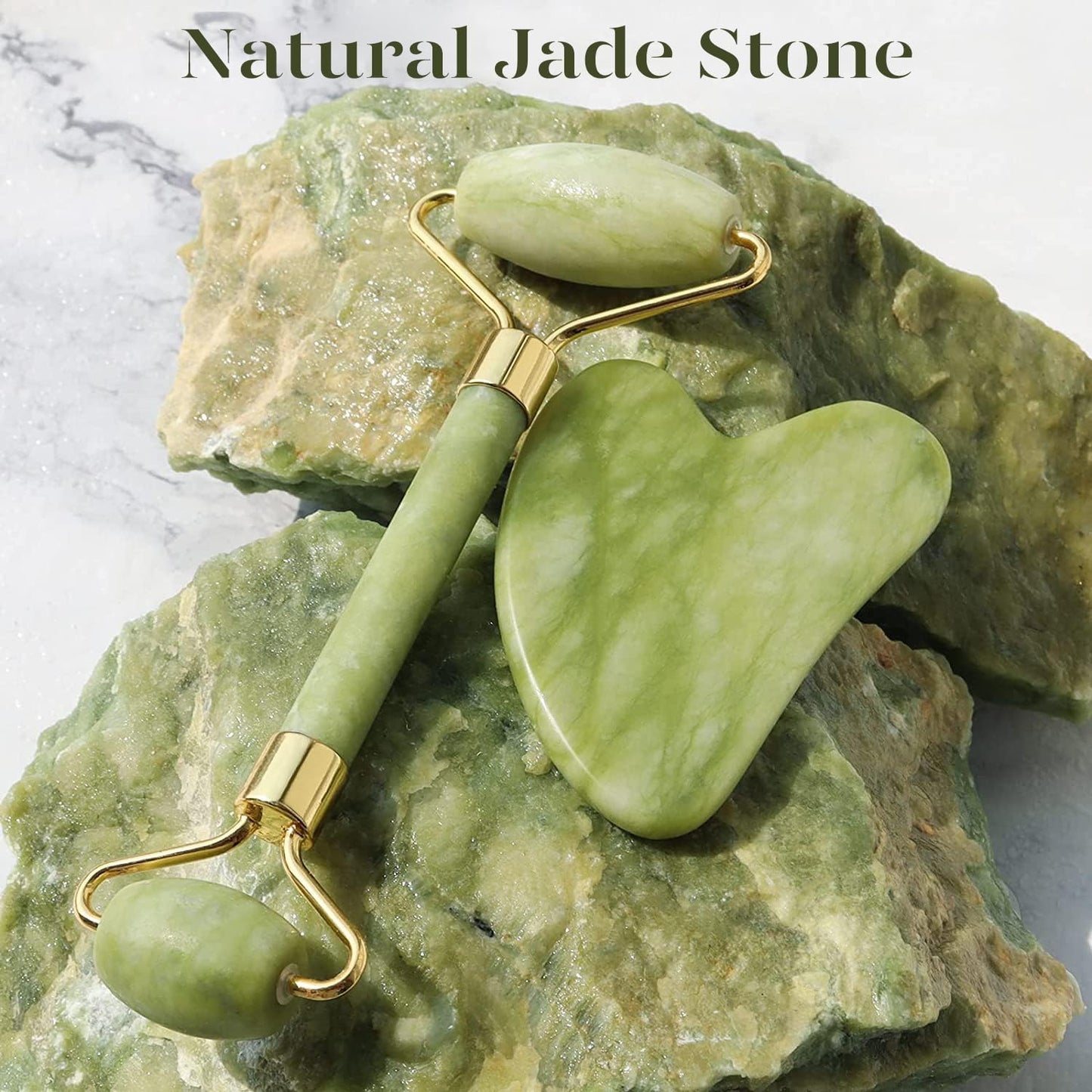 Sofortiges Glühen Gua Sha & Jade Roller Set – für Strahlende Haut und Entspannung