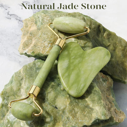 Sofortiges Glühen Gua Sha & Jade Roller Set – für Strahlende Haut und Entspannung