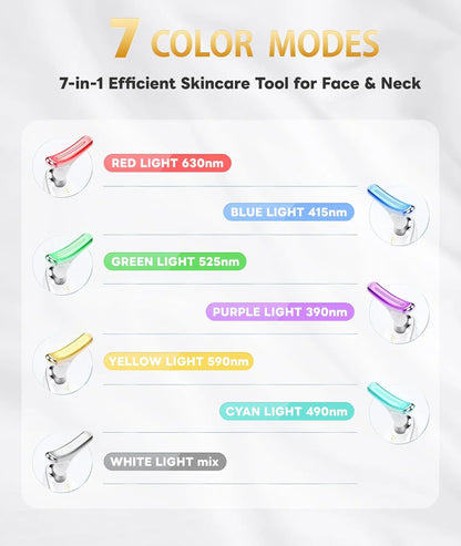7-Color LED Facial Care Device for Skin Rejuvenation and Anti-Aging