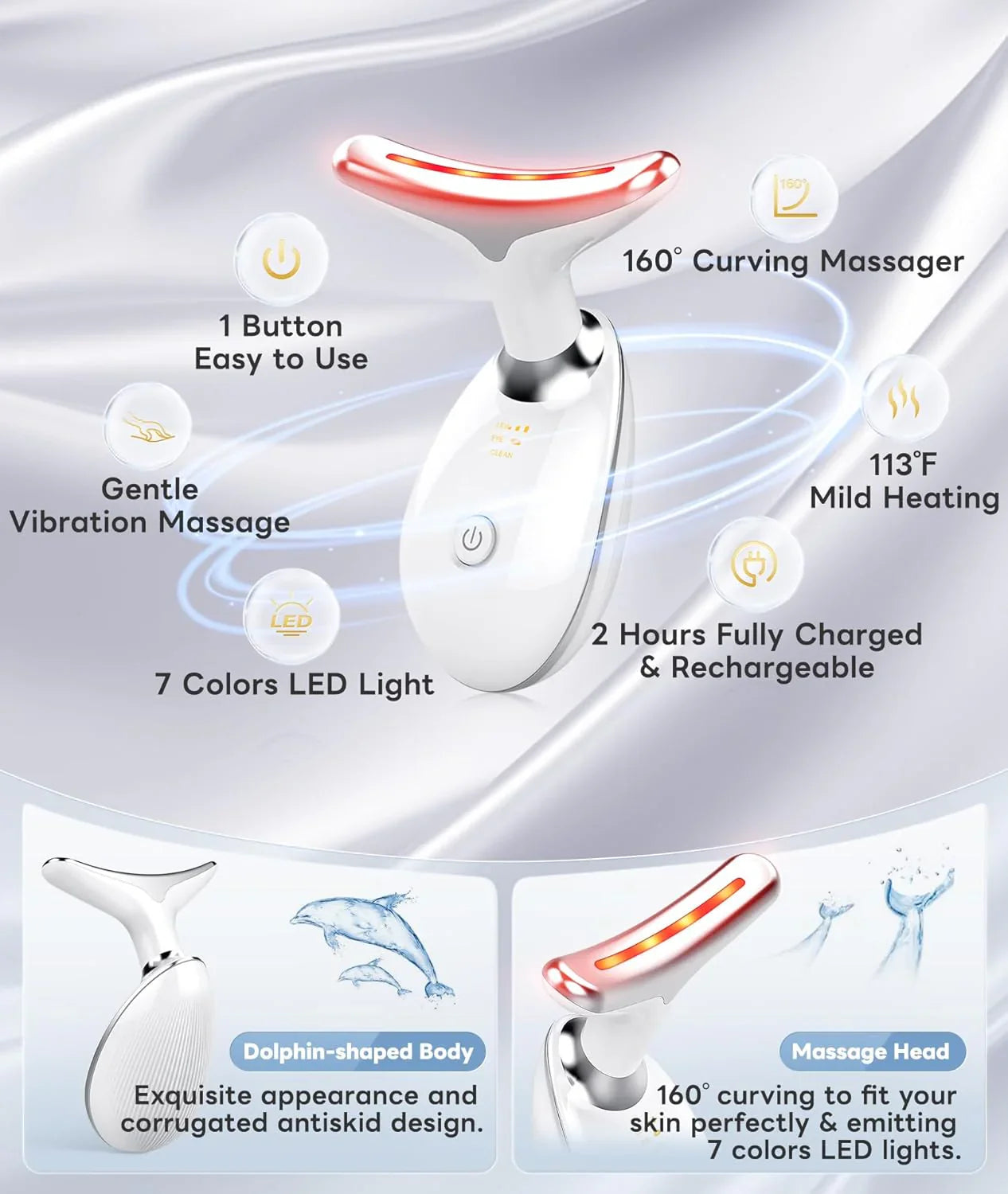 7-Color LED Facial Care Device for Skin Rejuvenation and Anti-Aging