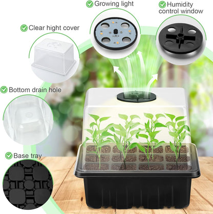 Complete Seed Starter Kit with LED Light – Perfect for Successful Plant Growth and Germination