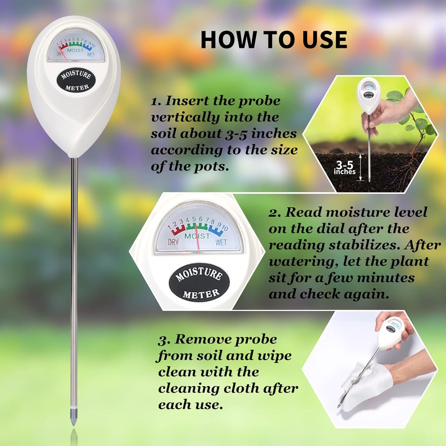 Soil Moisture Meter for Precise Moisture Measurement – Ideal for Plant Care and Gardening