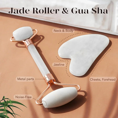 Sofortiges Glühen Gua Sha & Jade Roller Set – für Strahlende Haut und Entspannung