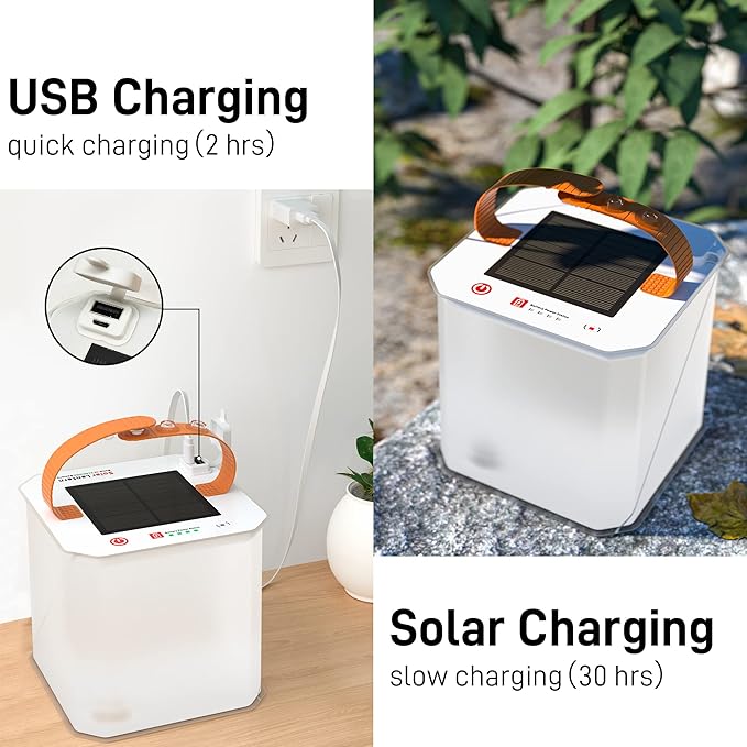 Solar-Powered LED Camping Lantern – Portable and Foldable Lamp for Outdoor Activities