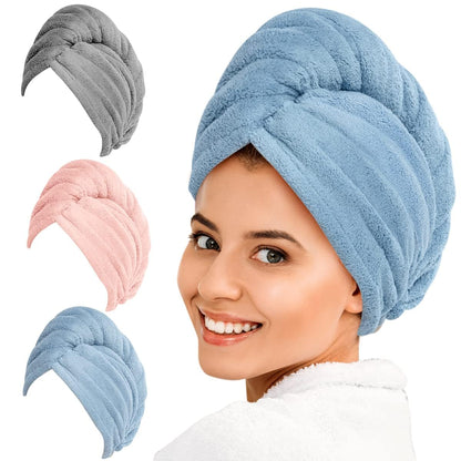 Quick-Drying Microfiber Hair Towels | 3-Piece Set