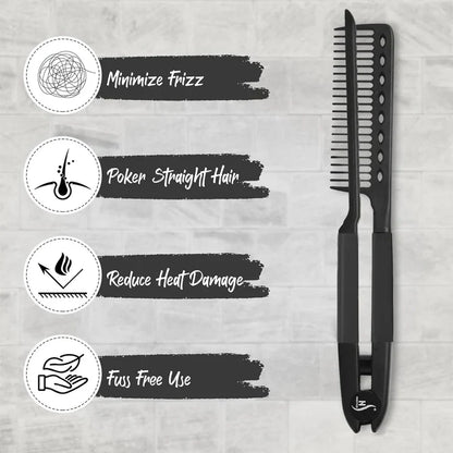 2-in-1 Straightening and Styling Comb – Effortless Detangling & Silky Hair