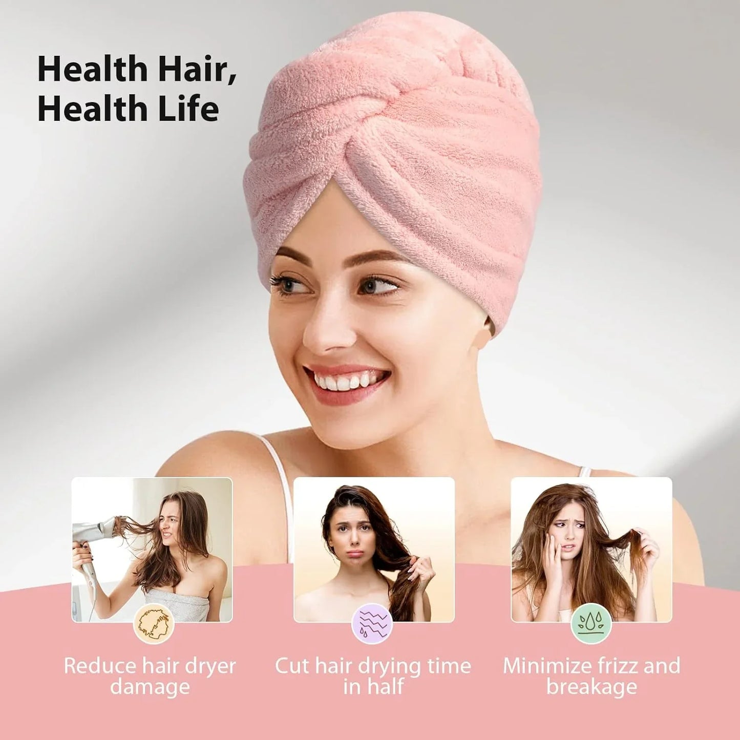 Quick-Drying Microfiber Hair Towels | 3-Piece Set