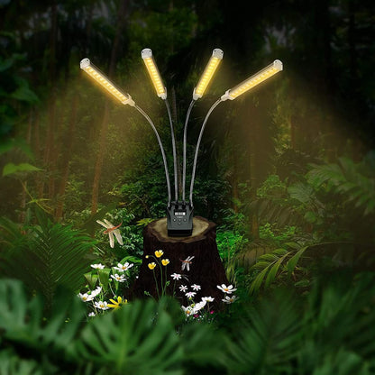 Plant Growth Light with 4 Adjustable Arms and Dimmer Function – LED Grow Light for Indoor Gardens