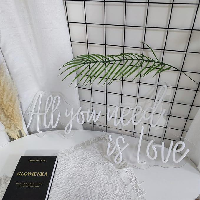 Neon LED Sign “All You Need Is Love” – Decorative Wall Lighting for Living Room and Bedroom