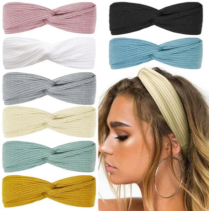 Ribbed Boho Headband with Twist Knot – Stylish & Comfortable