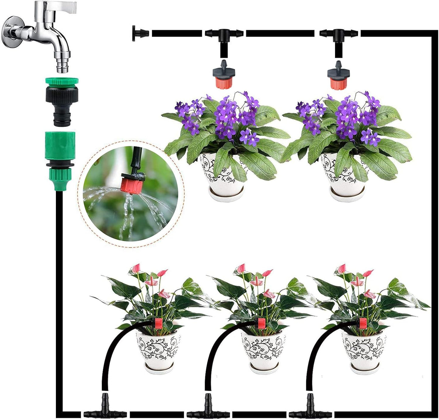 Automatic drip irrigation system for plants – complete set for efficient garden and balcony watering