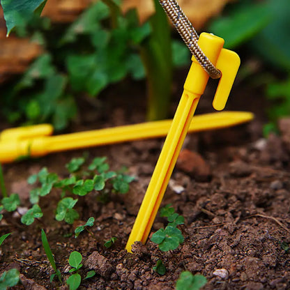 Plastic Tent Pegs with Hooks – Durable Ground Stakes for Camping, Tarps, and Shelters