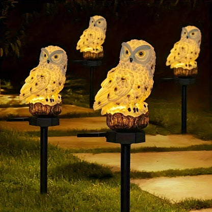 LED solar owl lamp for outdoor use – decorative garden light, weatherproof with solar power for balcony, terrace, and lawn