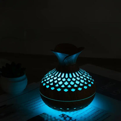 LED Aromatherapy Humidifier – Wood-Style Diffuser for a Relaxing Atmosphere