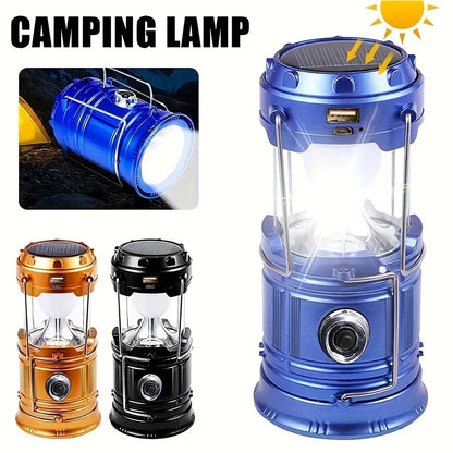 Solar Lamp for Camping with USB Charging – Portable LED Lantern for Outdoor Use and Emergencies