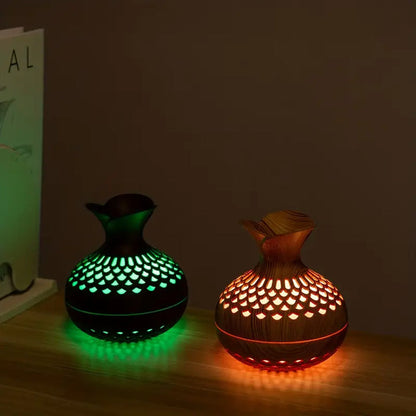 LED Aromatherapy Humidifier – Wood-Style Diffuser for a Relaxing Atmosphere