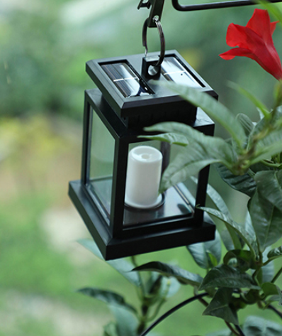 Waterproof Solar LED Lantern with String Lights – Garden Lighting for Terrace and Balcony with Hanging Clip
