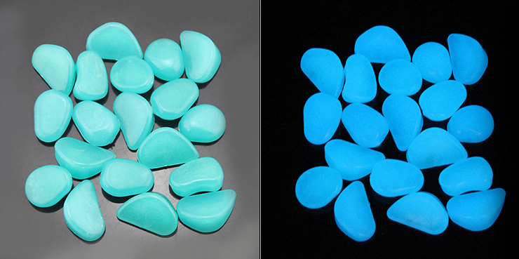 Glow-in-the-Dark Garden Stones – Phosphorescent Pebbles for Decoration in Various Colors