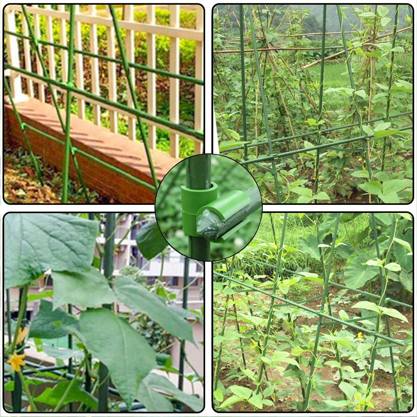 Plant Support Clip for Fences – Practical Holder for Poles and Nets for Plant Support