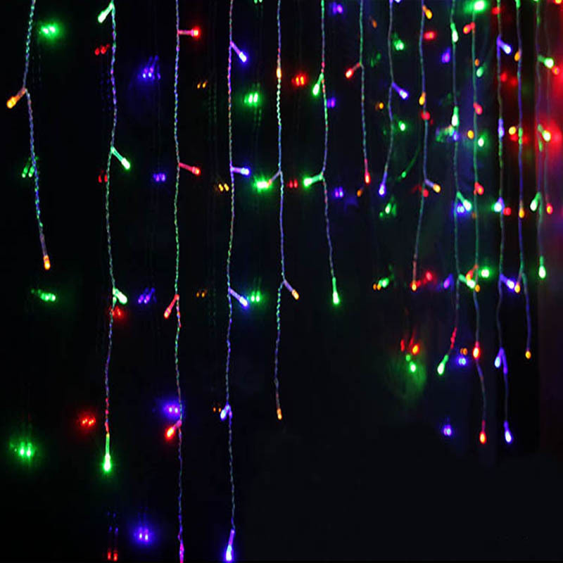LED Icicle String Lights with Starry Sky Effect – Colorful Light Curtains for Christmas and Garden