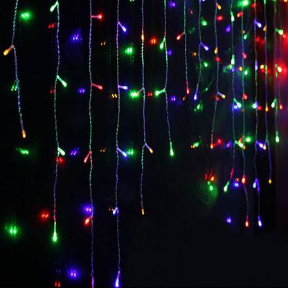 LED Icicle String Lights with Starry Sky Effect – Colorful Light Curtains for Christmas and Garden