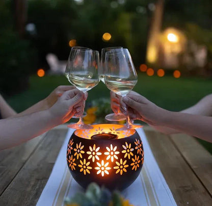 Candle Lamp with Floral Pattern – Decorative LED Table Lamp for Your Home