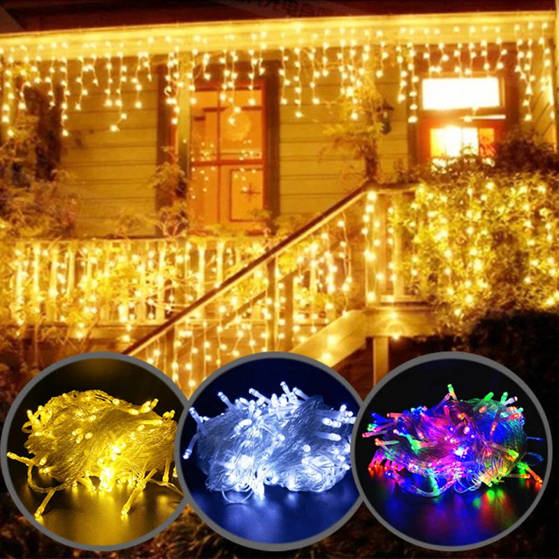 Atmospheric Icicle String Lights with Color Change and Remote Control