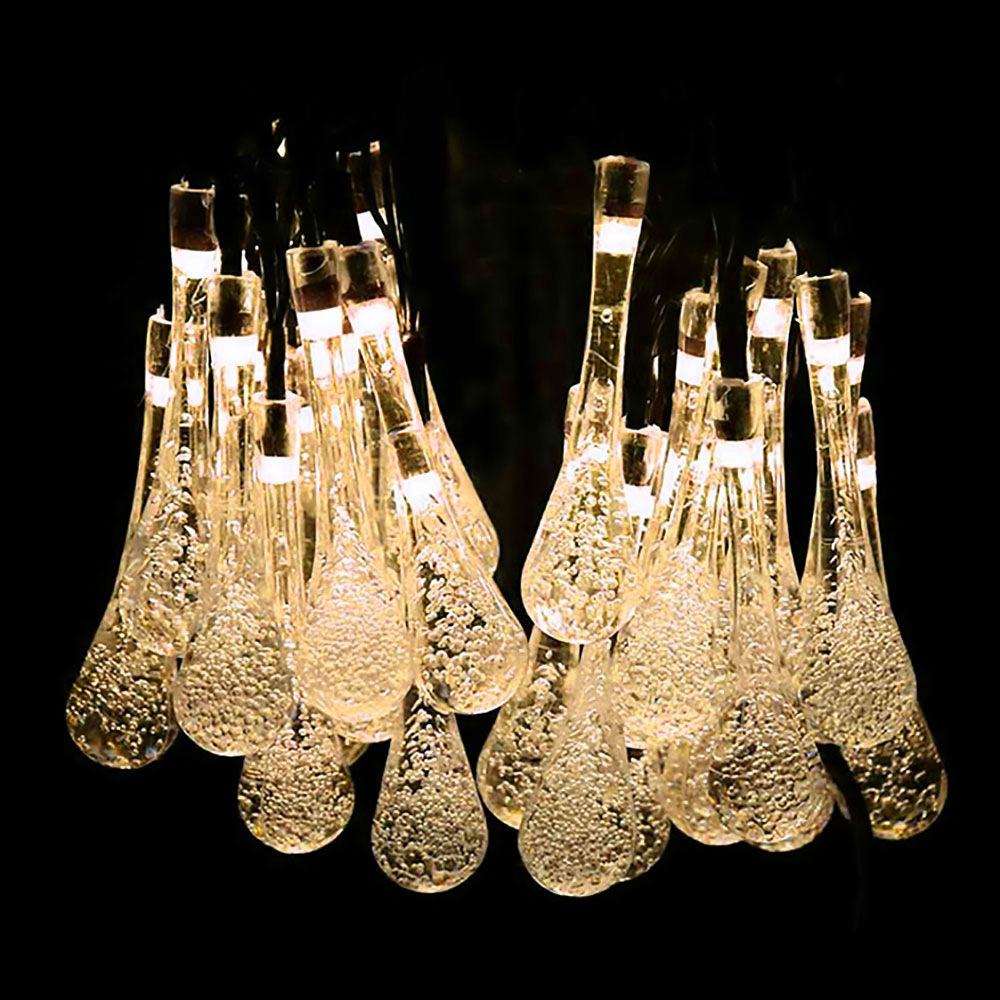 Solar-Powered LED String Lights – Colorful Raindrop Lights for Gardens and Outdoor Spaces