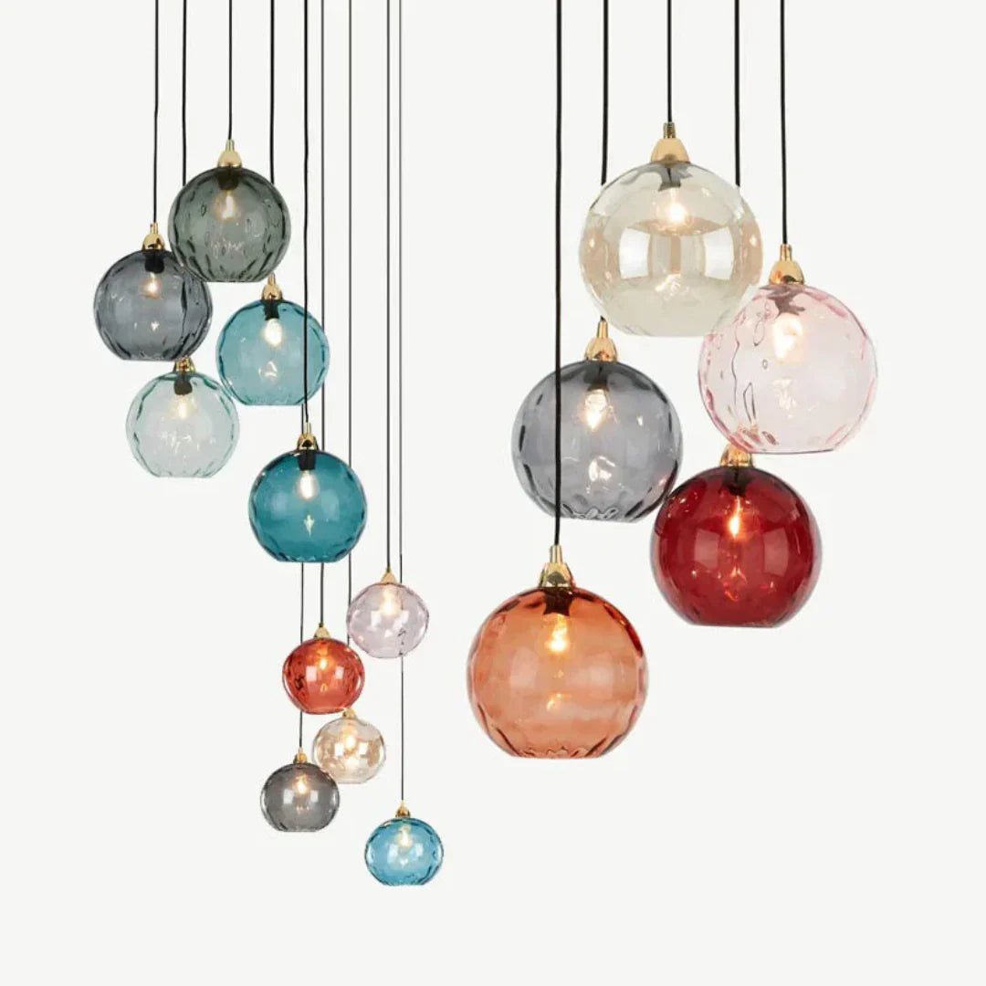 Elegant Triple Glass Pendant Light with Color-Changing Design