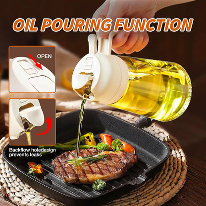 Premium 2-in-1 Oil Dispenser & Sprayer with Pressure Mechanism – Perfect for Cooking, Grilling & Salads
