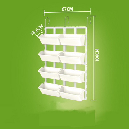 Vertical Plant Storage with 8 Pockets – Wall-Hanging Plant Shelf for Balcony, Garden, and Terrace