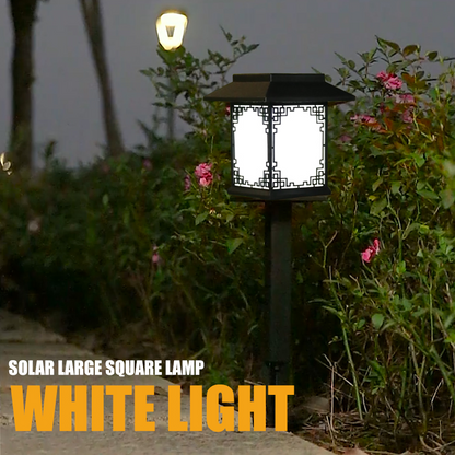 Solar LED Garden Lighting – Square Lamp With Warm White Light For Garden, Patio And Pathway Lighting