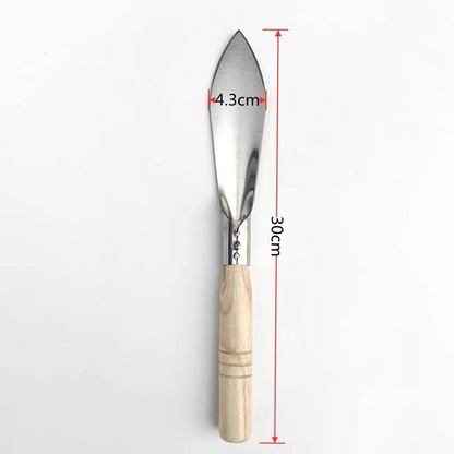 Stainless Steel Weed Puller With Wooden Handle – Sturdy Digging Tool For The Garden