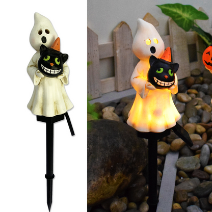 Halloween Solar Lights with Pumpkin and Witch Motifs – Decorative LED Outdoor Lighting for Garden and Patio