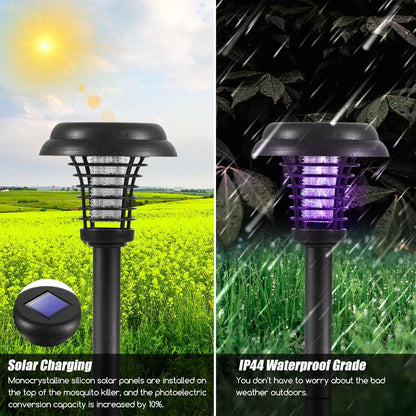 Solar Insect Killer with LED Light – Waterproof Mosquito Trap for the Garden, UV Light Mosquito Repellent Solar Garden Lamp