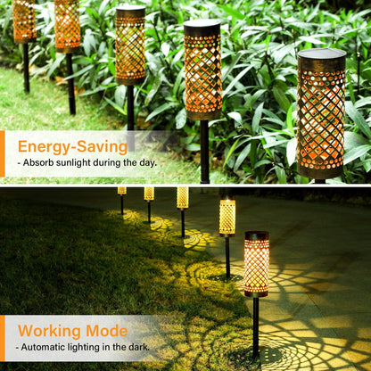 Waterproof Solar LED Garden Light with Projection Pattern – Durable Outdoor Metal Lighting