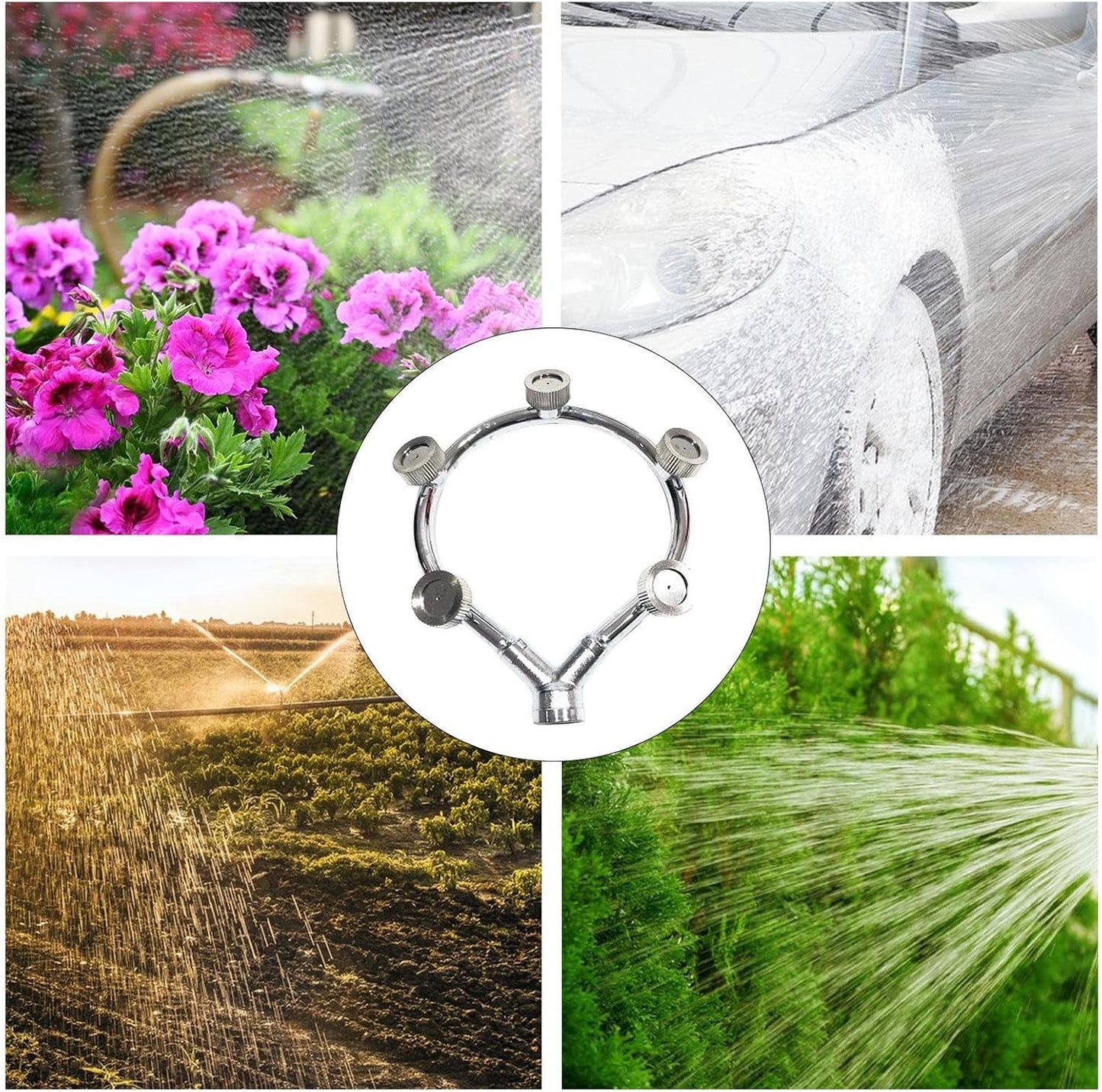 High-Pressure Stainless Steel Multi-Nozzle Sprayer – Efficient Spray Attachment for Garden Irrigation
