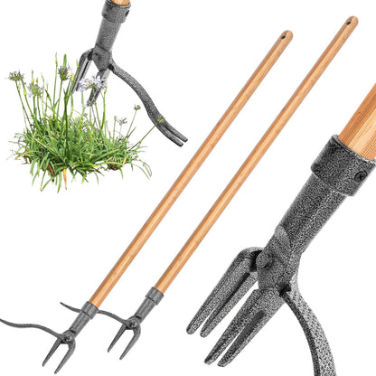 Weed Puller with 4-Claw Iron Head – Effective Garden Tool for Root Removal and Weed Control