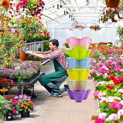 Stackable Plant Tower for Herbs and Vegetables – Vertical Garden Planters for Indoor and Outdoor Use
